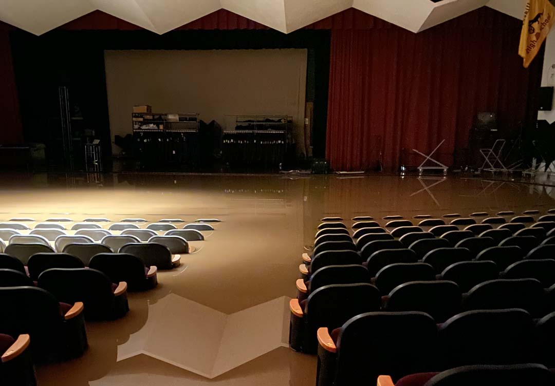 Auditorium Flooded - Looking at stage